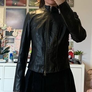danier black leather jacket